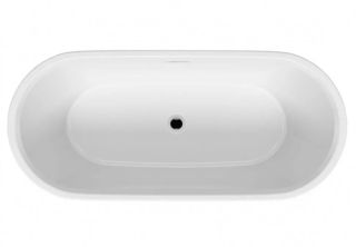 Акриловая ванна Riho Inspire Velvet Fall B085004220 180х80см заполнение через перелив чёрный матовый/белый матовый